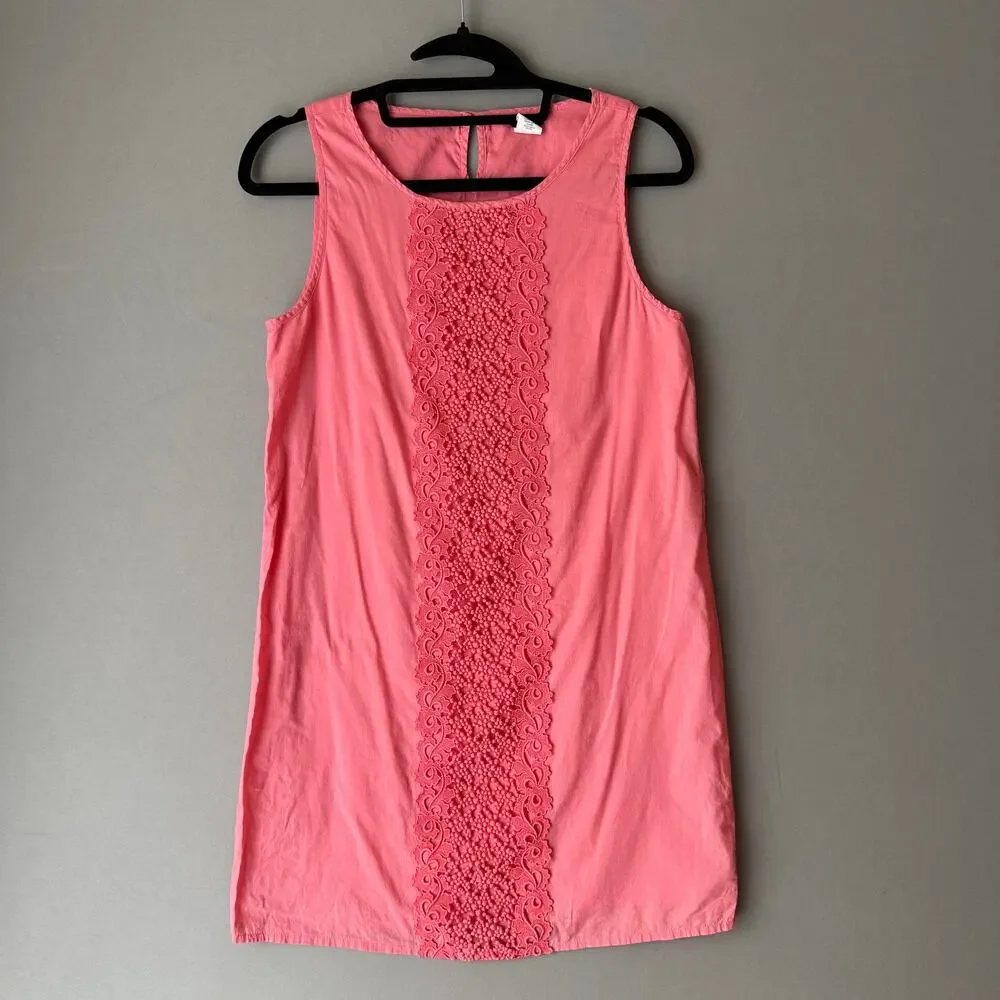 J. Crew sz XS pink 100% cotton‎ shift mod sleeveless mini dress